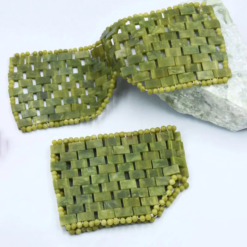 Masque Yeux Pierre de Jade Massage Facial Roller Guasha Thérapie Froide - SHOP VELUMIA