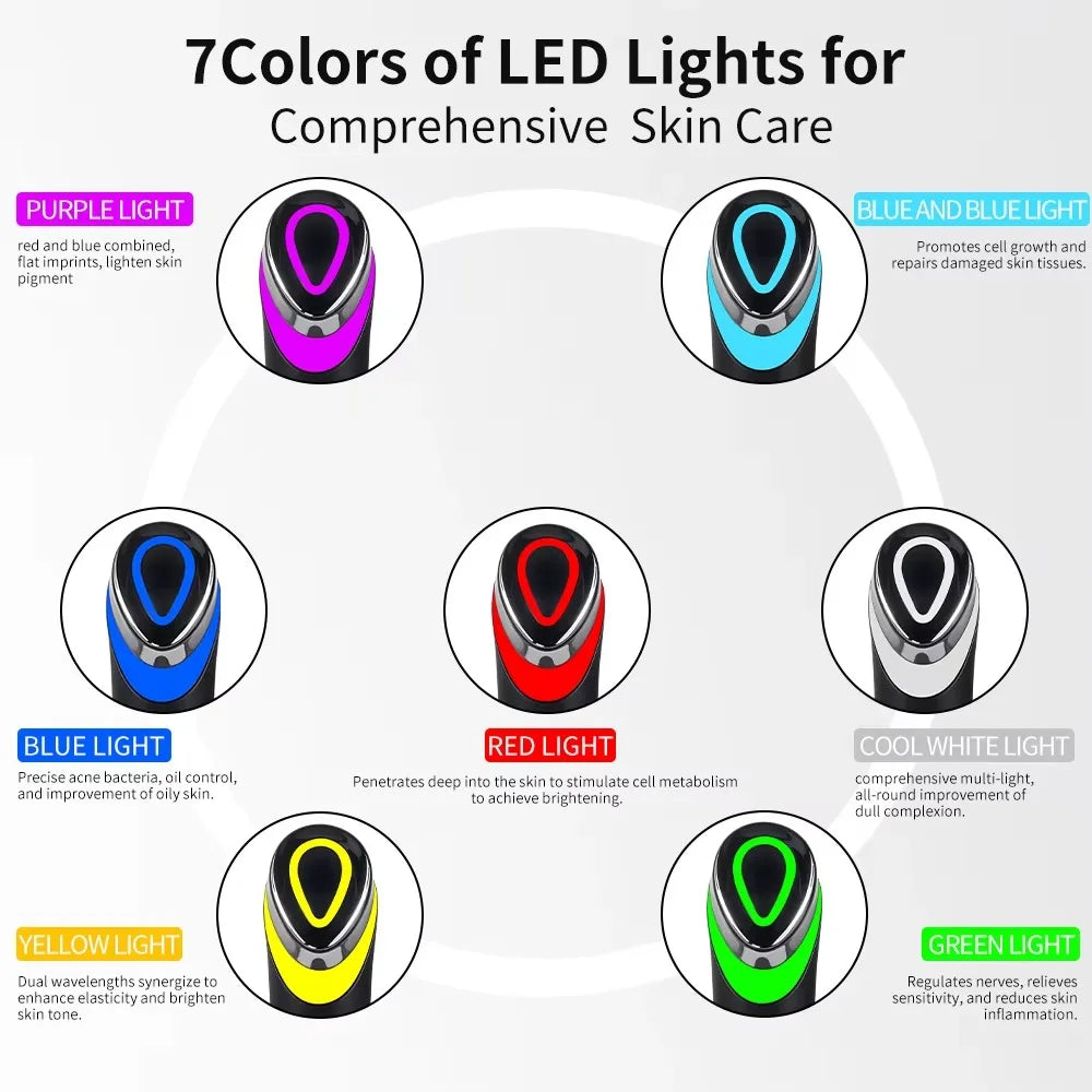 Masseur Facial EMS LED 7 Couleurs Anti-Rides - SHOP VELUMIA