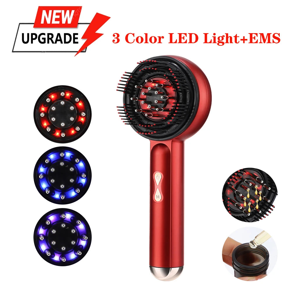 Portable Electric Red Light Massage Comb, 3 Modes, Laser Comb for Scalp Hair Follicles, Essential Oil Applicator