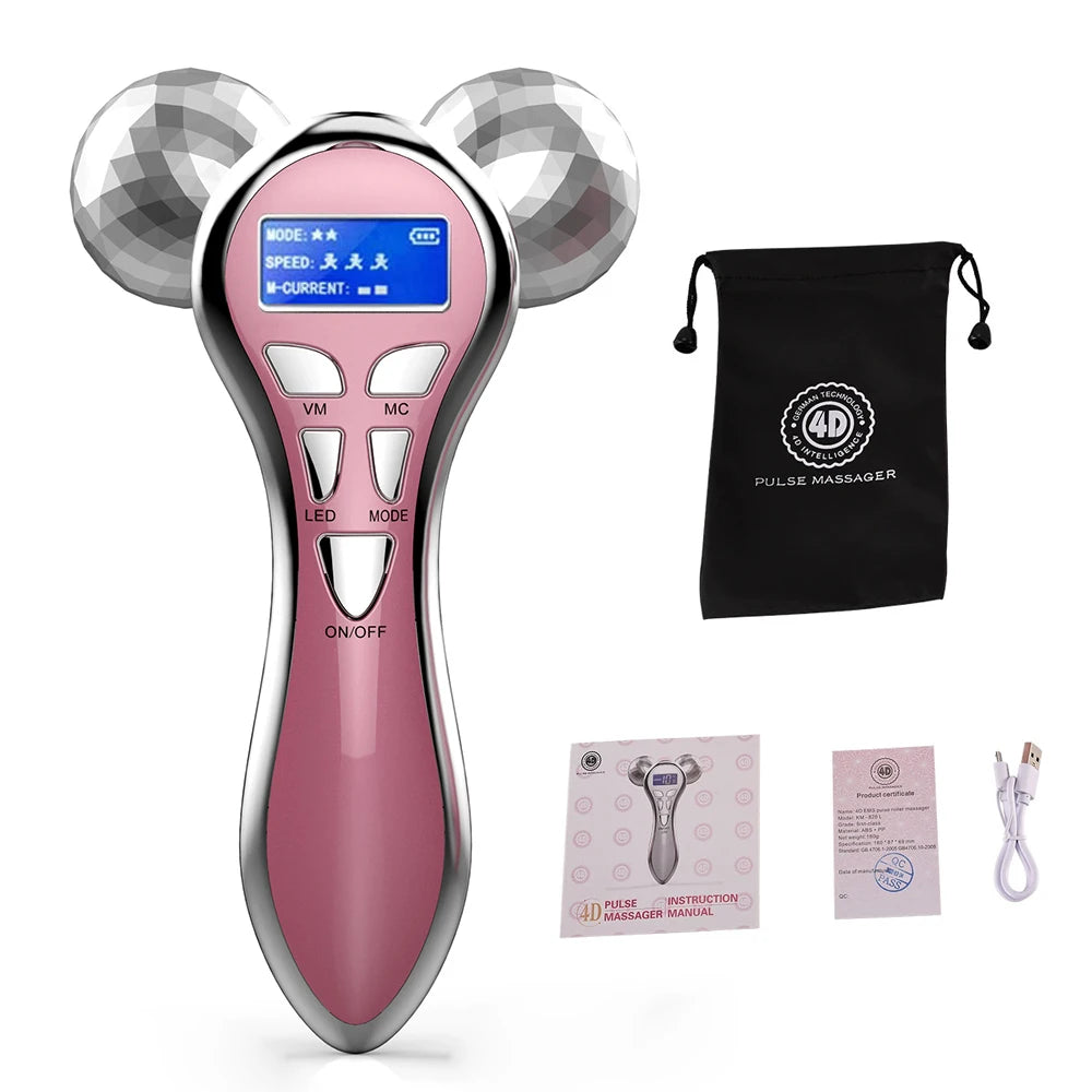 Rouleau Facial EMS 4D | Microcourant & Vibration Lifting – Velumia - SHOP VELUMIA