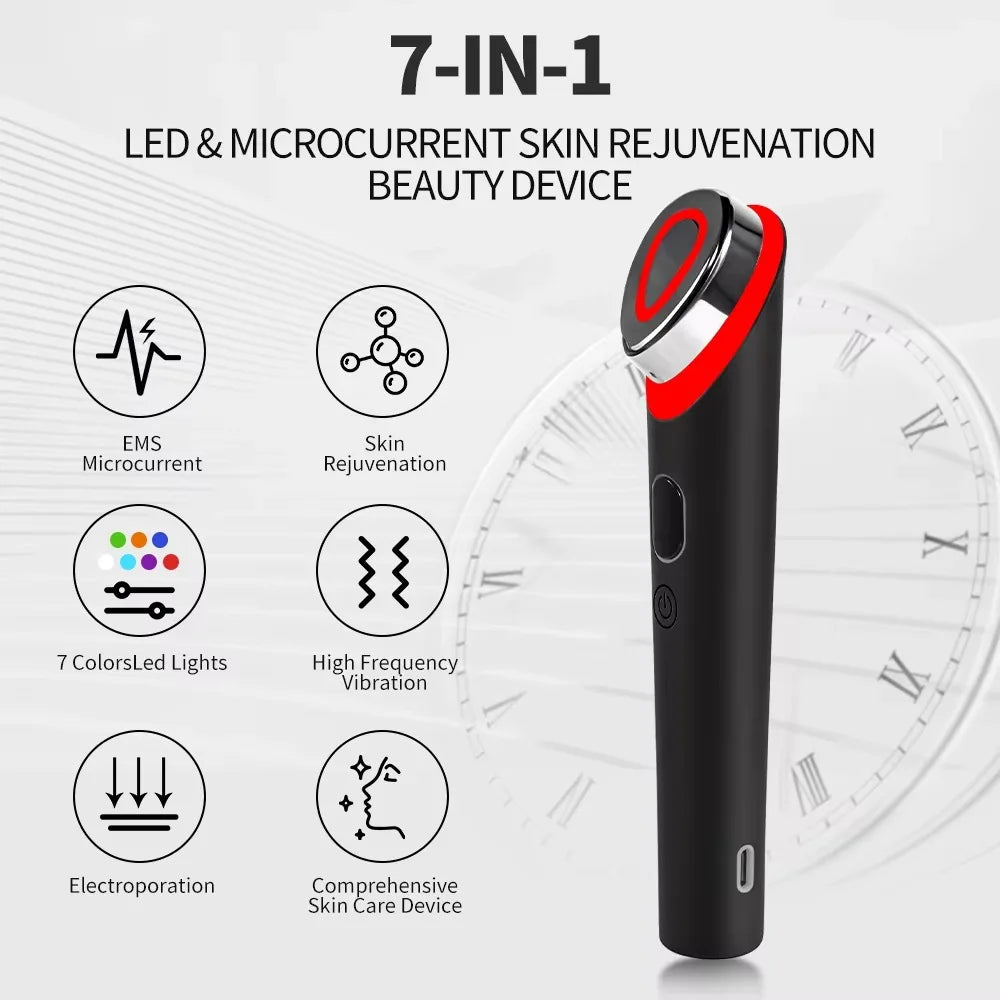 Masseur Facial EMS LED 7 Couleurs Anti-Rides - SHOP VELUMIA