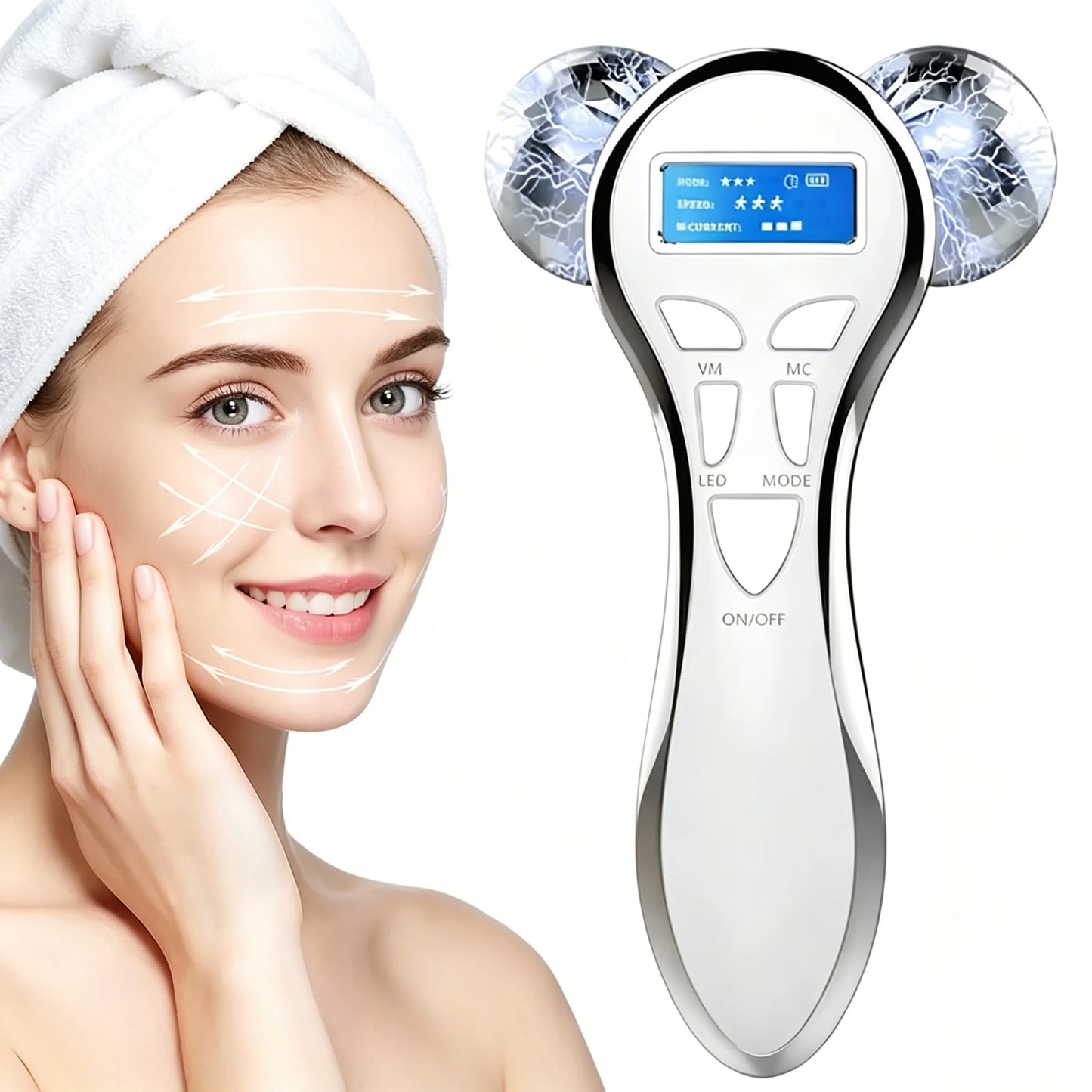 Masseur Facial 4D EMS – Microcourants & Lifting Velumia