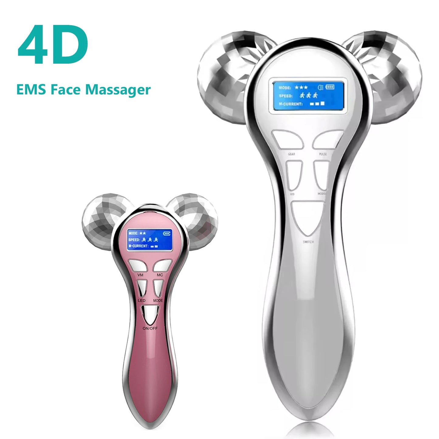 Rouleau Facial EMS 4D | Microcourant & Vibration Lifting – Velumia - SHOP VELUMIA