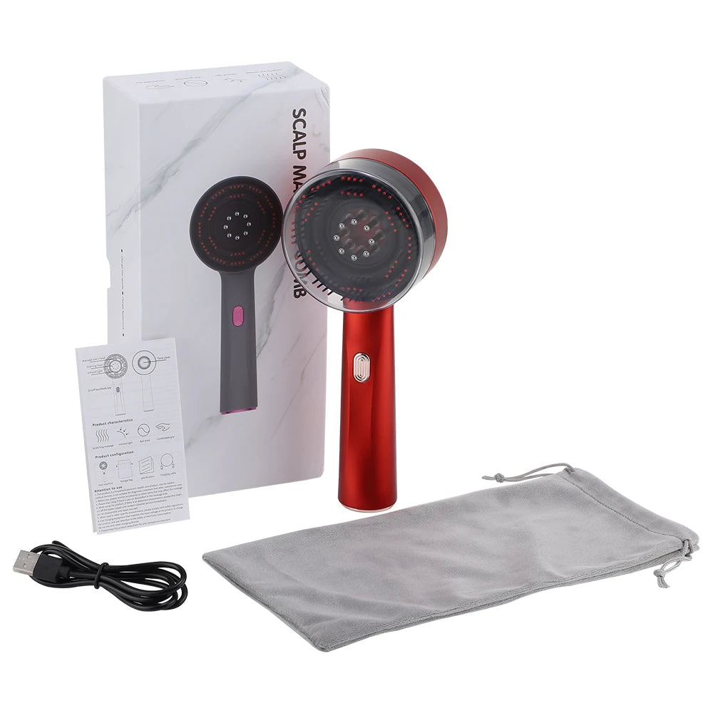 Portable Electric Red Light Massage Comb, 3 Modes, Laser Comb for Scalp Hair Follicles, Essential Oil Applicator