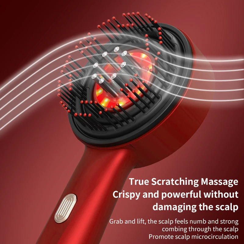 Portable Electric Red Light Massage Comb, 3 Modes, Laser Comb for Scalp Hair Follicles, Essential Oil Applicator